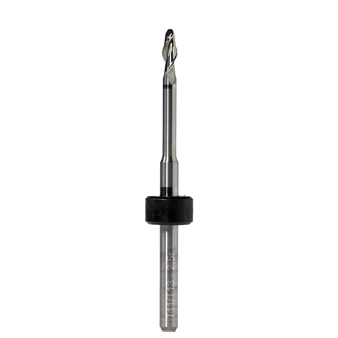 T11/T13 - Radius milling cutter 2.5 mm for zirconium/PMMA/wax, for Tizian Cut 5/Tizian 1.5/ 2.5/ 3.5 for 3mm collet chuck