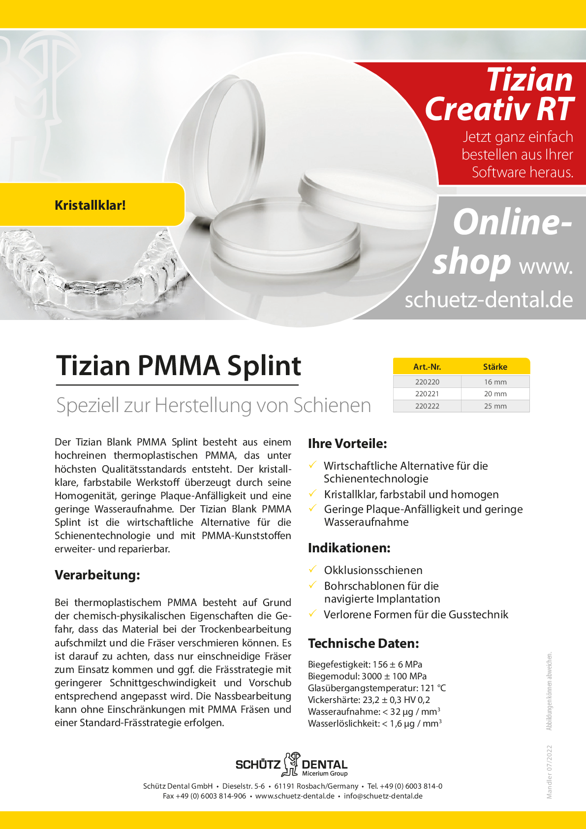 Tizian PMMA Splint Flyer (deutsch)