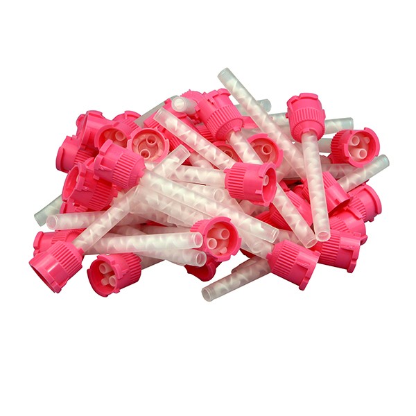 Mischkanülen rosa mit Bajonett-Verriegelung, 50 Stück