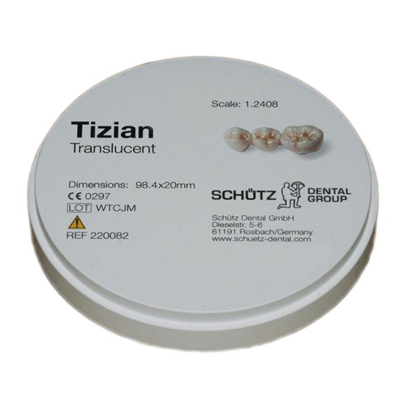 Tizian Blank Translucent 98 mm, Zirkondioxid