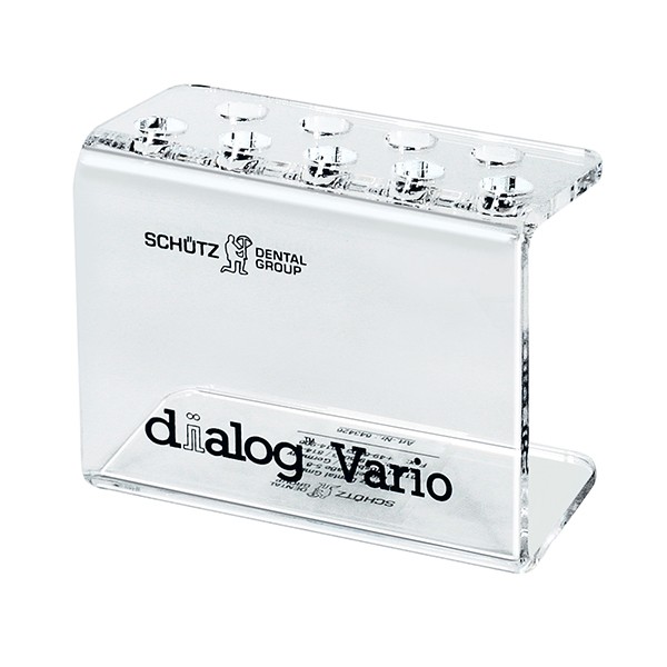 Plexiglasständer für Spritzen dialog Vario, bedruckt